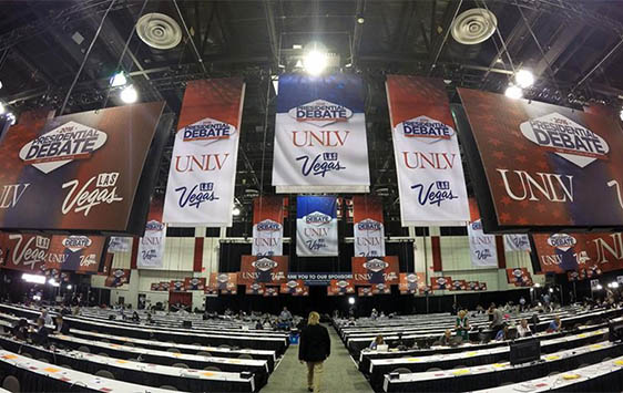 美總統大選&ldquo;三辯&rdquo;前彩排現場